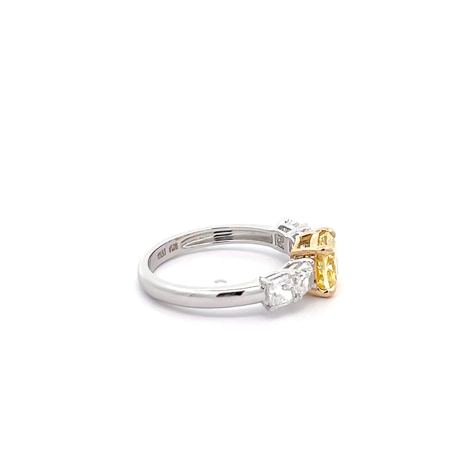 Yellow Cushion 1.53ct Lab-grown Diamond Ring in Platinum