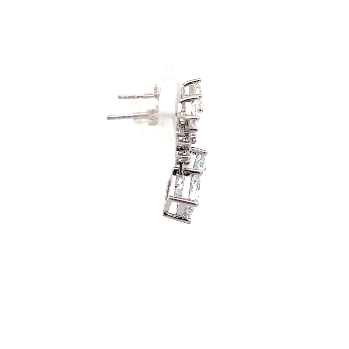 Princess Cut Lab-grown Diamond Dangle Earrings in Platinum