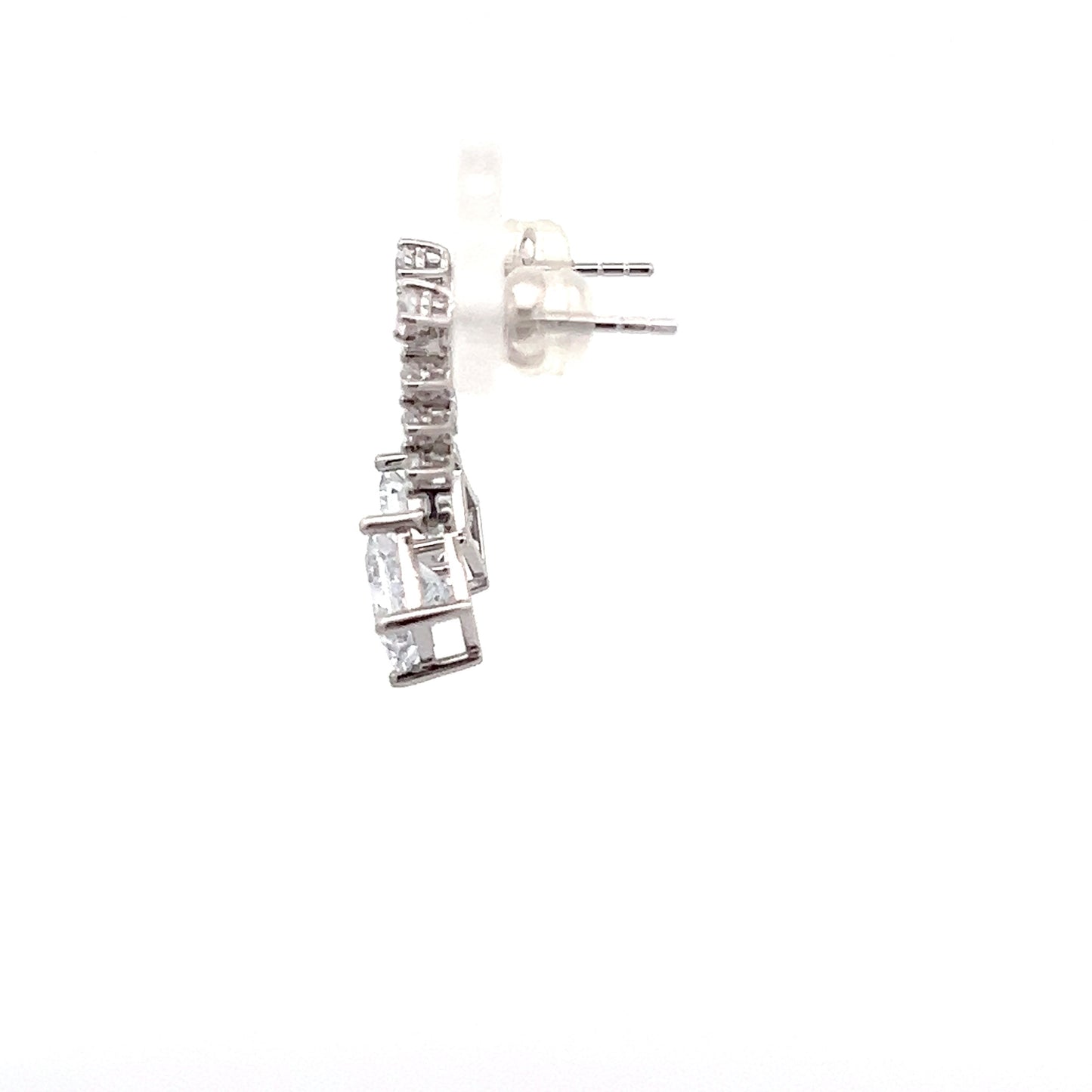 Princess Cut Lab-grown Diamond Dangle Earrings in Platinum