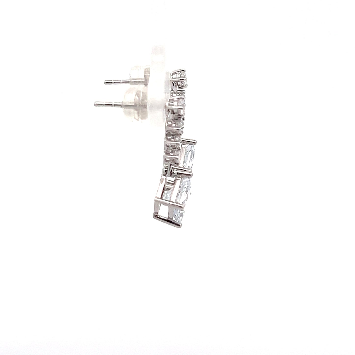 Princess Cut Lab-grown Diamond Dangle Earrings in Platinum