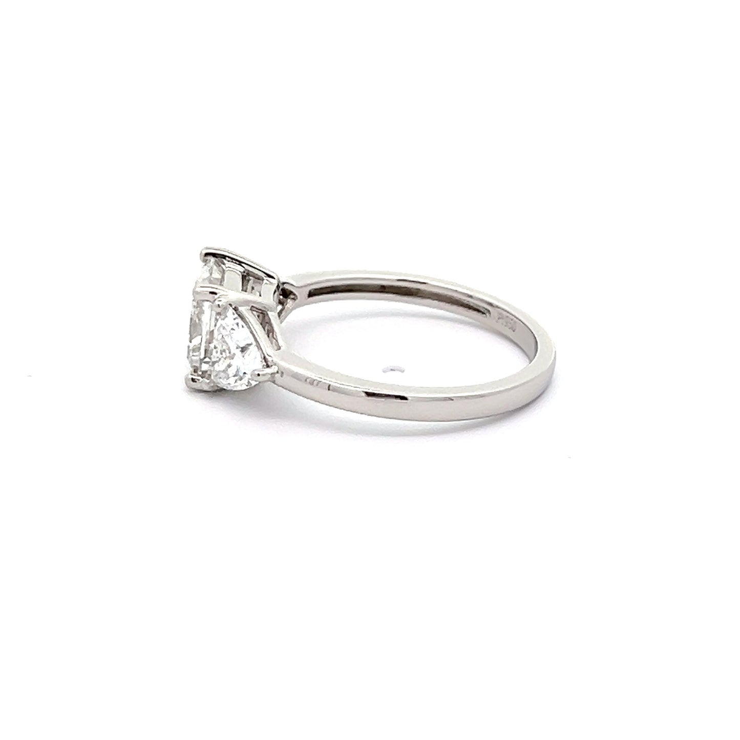Princess Cut 1.58ct Lab-grown Diamond Ring set with Trillion Lab-grown Diamonds in Platinum