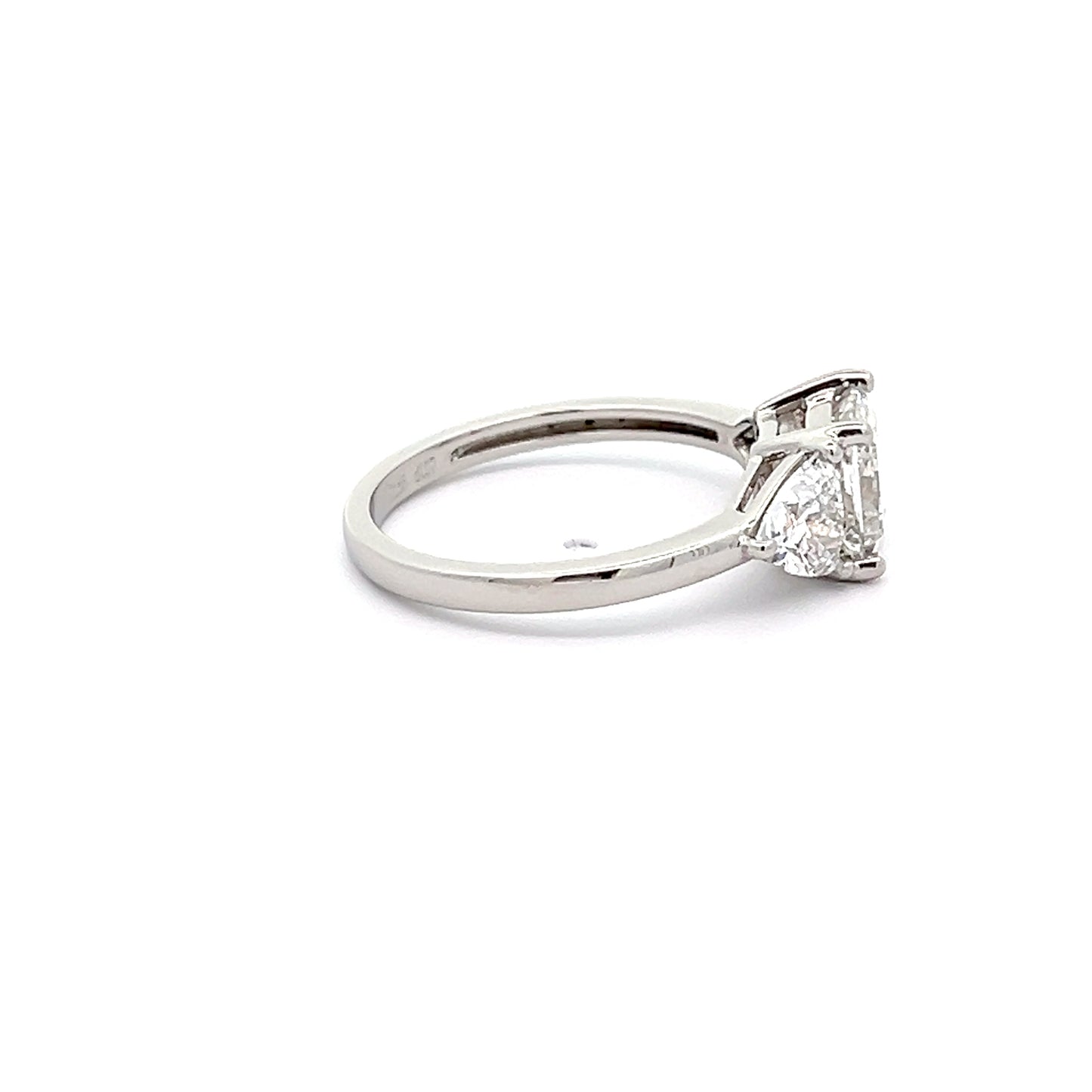 Princess Cut 1.58ct Lab-grown Diamond Ring set with Trillion Lab-grown Diamonds in Platinum