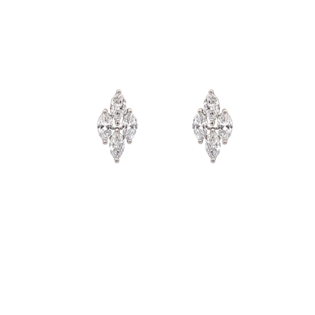Marquise lab-grown diamond detachable earrings in platinum
