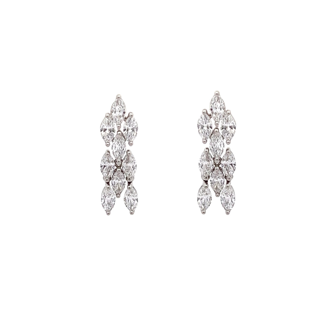Marquise lab-grown diamond detachable earrings in platinum