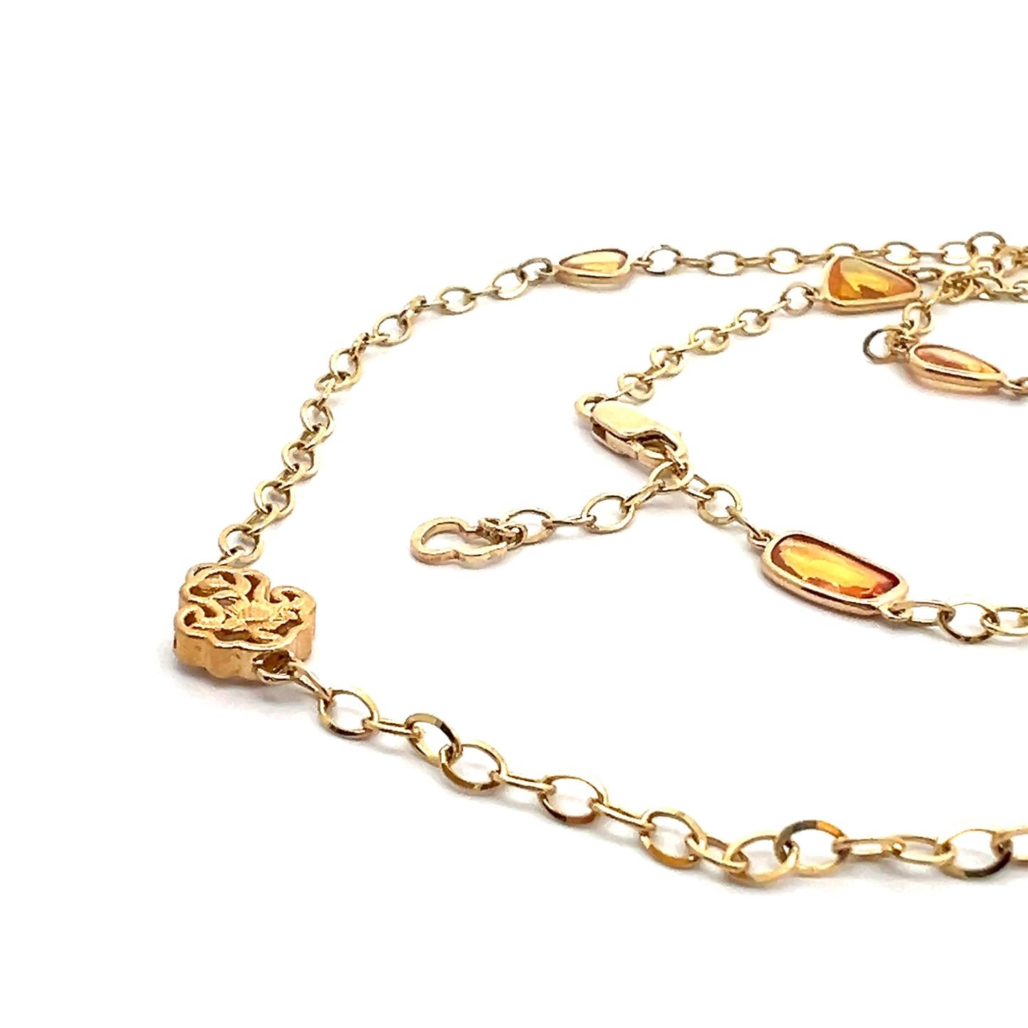 Yellow and Orange Sapphire Necklace