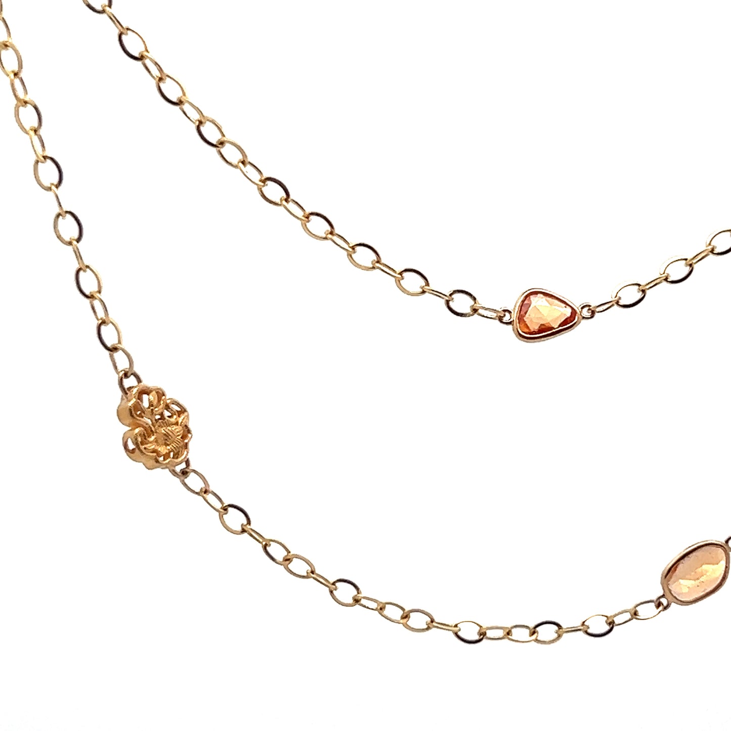 Yellow and Orange Sapphire Necklace