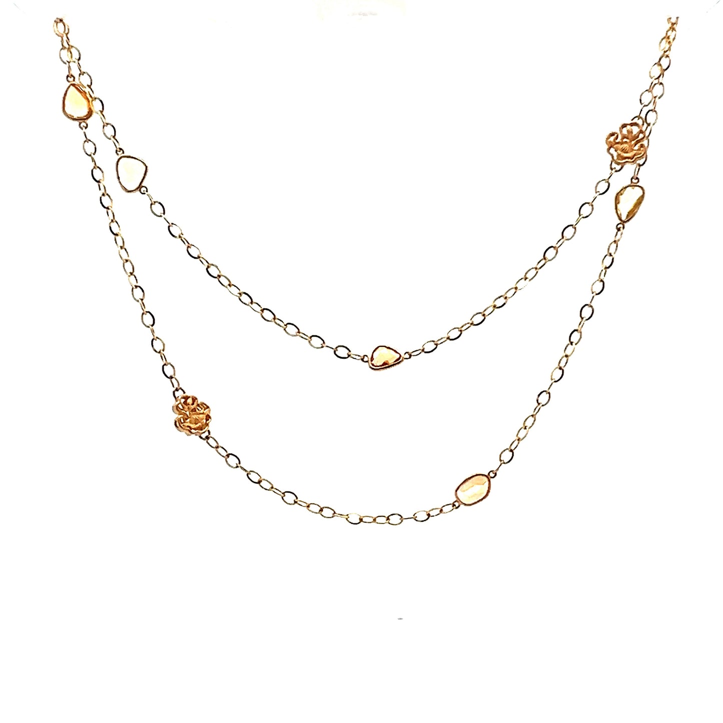Yellow and Orange Sapphire Necklace