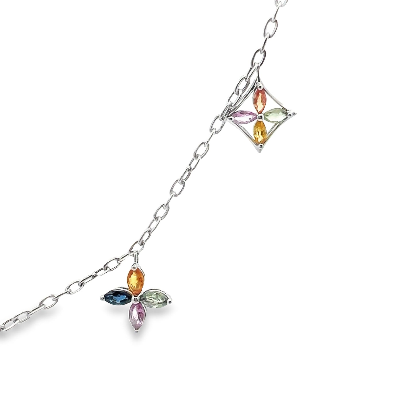 白金多色星光藍寶石項鍊