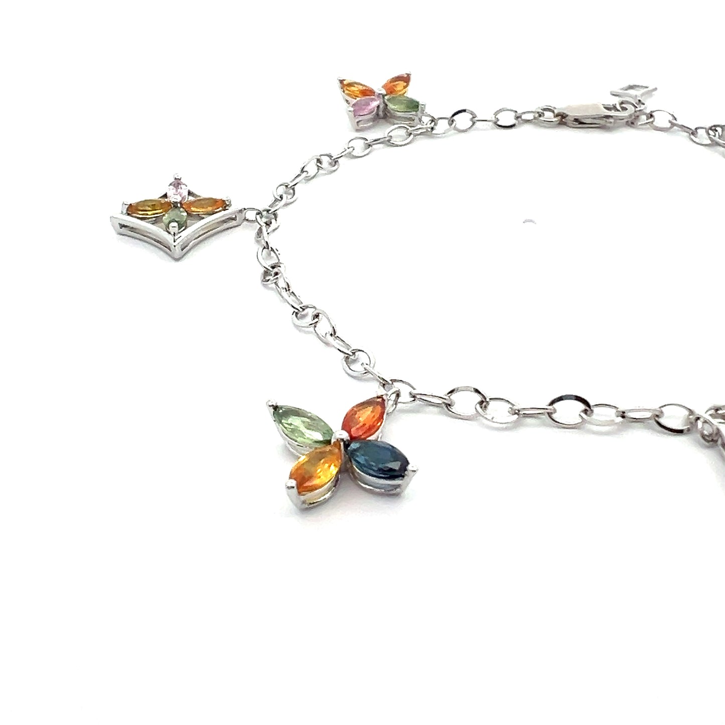 白金多色星光藍寶石手鍊