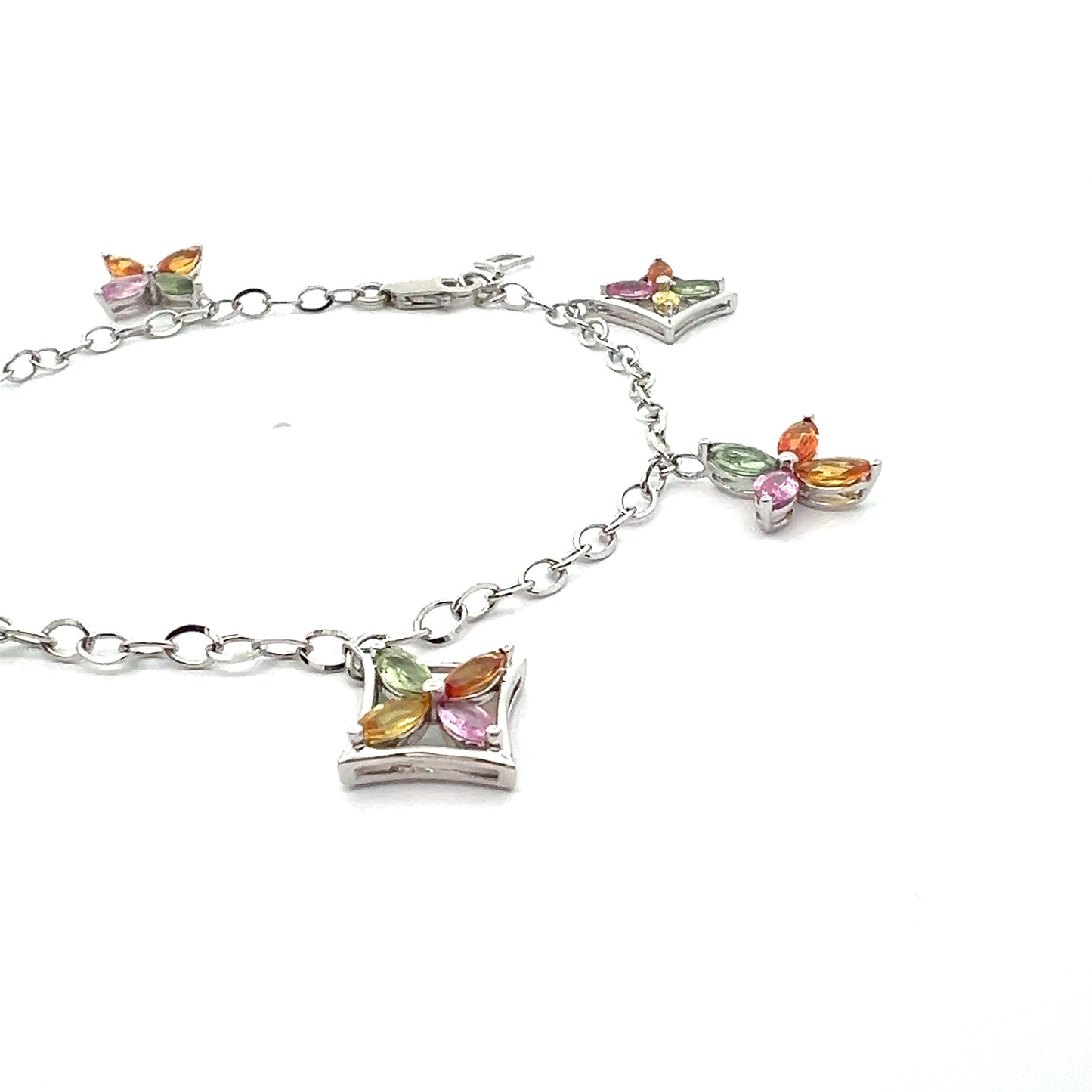 白金多色星光藍寶石手鍊