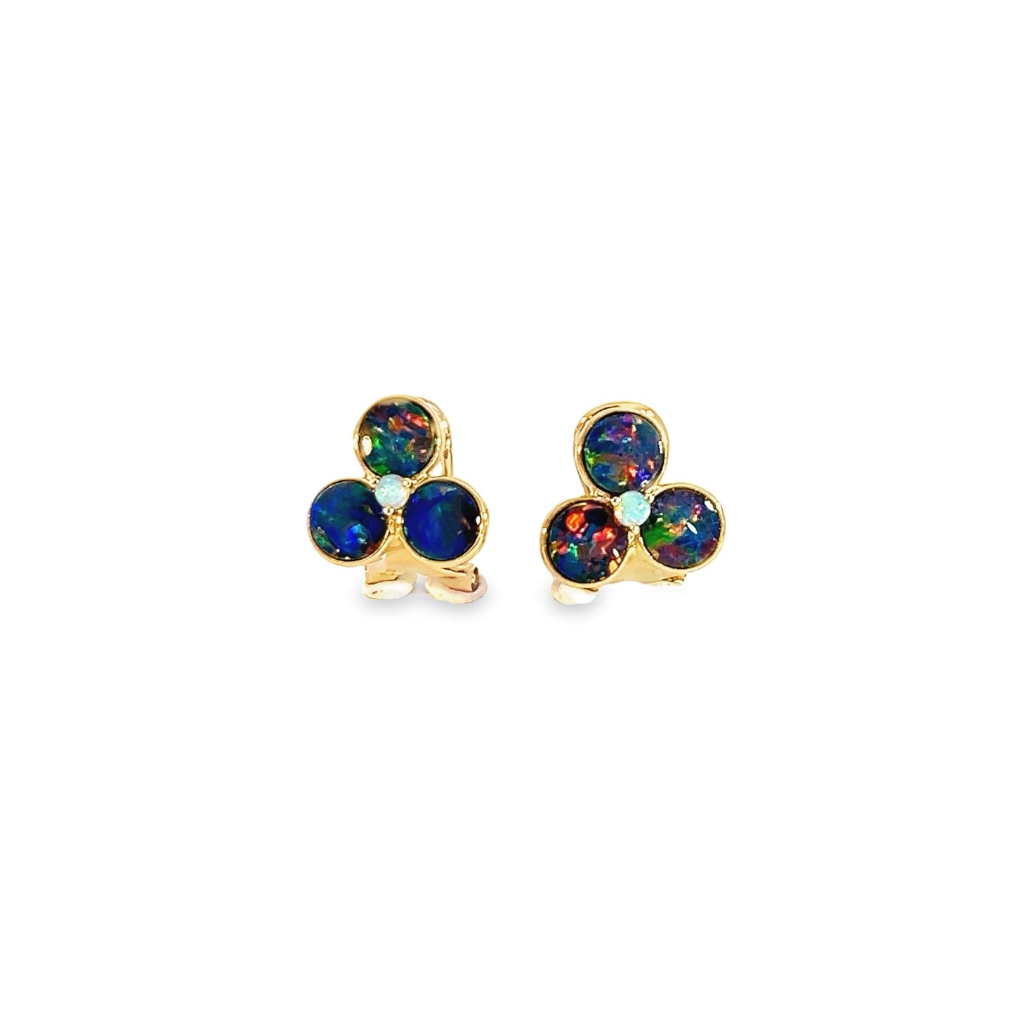 Opal Cluster Clip-on Earrings