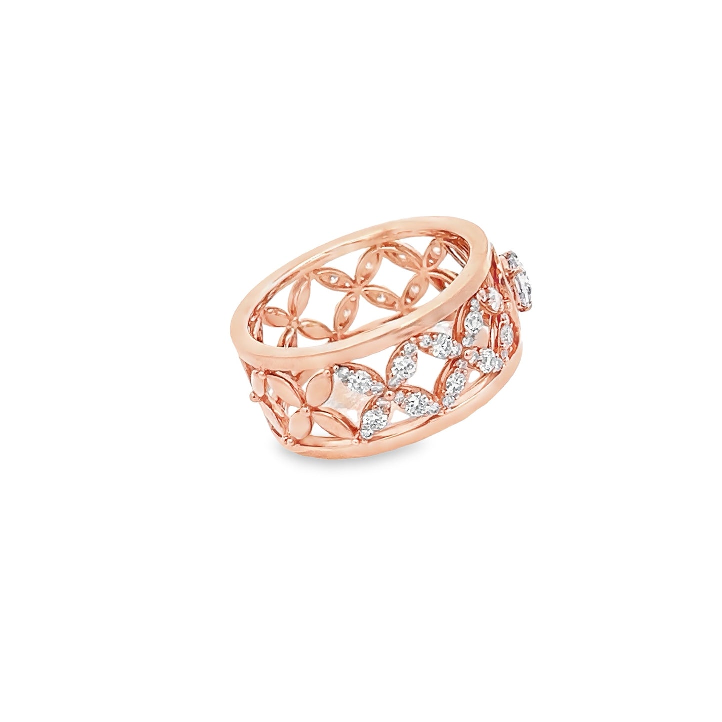 Pink Diamond Band Ring in Rose Gold