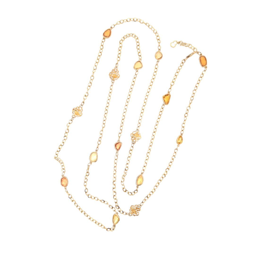 Yellow and Orange Sapphire Necklace